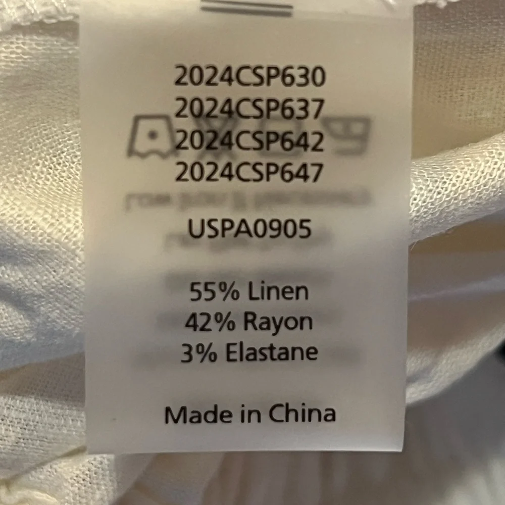 Universal Standard White Linen Blend Shorts Pull On Lightweight 4XS (XS) NWT